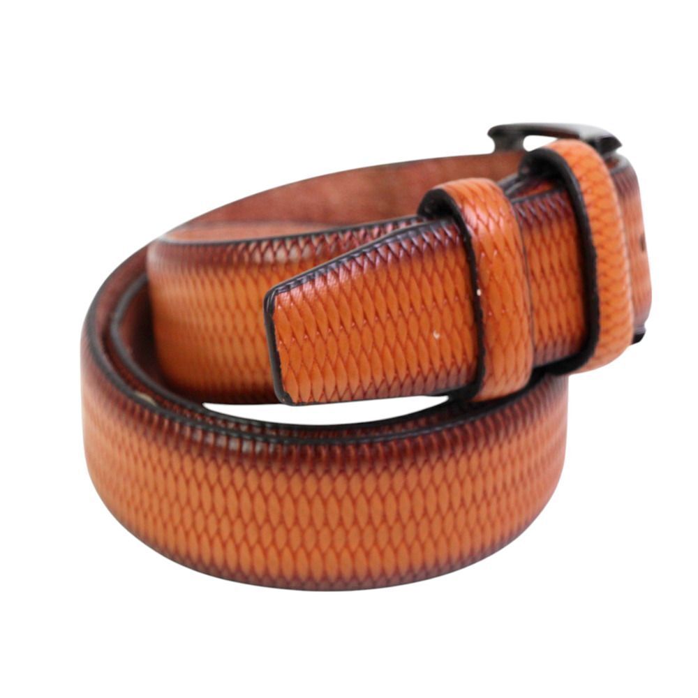 CLASSIC TOOLED BROWN GENUINE LEATHER 1 1/4"Wd CASUAL DRESS MEN'S BELT Sz 32 (B3 - Picture 3 of 9